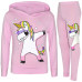 Kids Girls Rainbow Unicorn Dab Floss Hooded Top Legging Set Tracksuit 7-13 Years