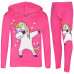 Kids Girls Rainbow Unicorn Dab Floss Hooded Top Legging Set Tracksuit 7-13 Years