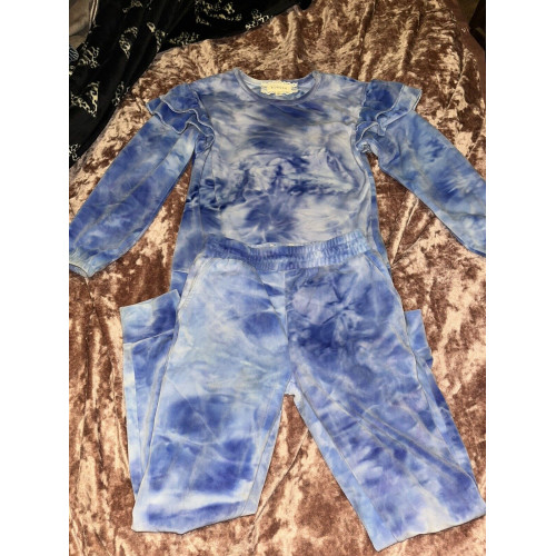 Girls Tie Dye Velour Tracksuit 7 Years