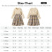 Girl's dress with bow design ribbed plaid stitching long sleeve girl's dress