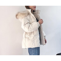 Warm hooded terry down jacket＊