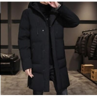 New mid-length down jackets for men, winter coats, thickened trendy winter coats, warm cotton jackets