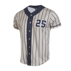 Men's Baseball Stripe Open T-Shirts Sports Wear Jersey Shirt Top Button Top Over