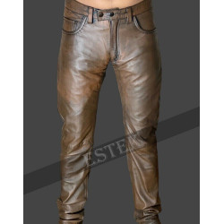 Men's Pants Genuine Vintage Distressed Leather Brown Leather pantS