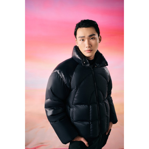 【DUGARCO】 Black shiny super warm down jacket