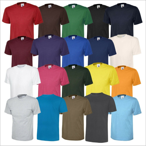 Uneek Unisex Men's Classic T-Shirt Crew Neck Sports Work Wear Tee Tops XS - 6XL